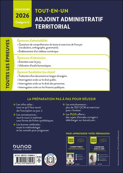 Concours Adjoint administratif territorial - 2026