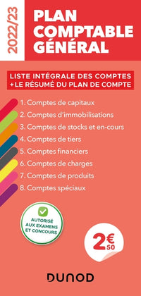 Plan comptable général 2022/23: Liste intégrale des comptes (2022-2023)