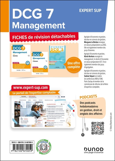 DCG 7 Management - Fiches de révision - 3e éd.