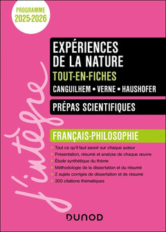Expériences de la nature - Tout-en-fiches - Prépas scientifiques Français-philosophie - 2025-2026