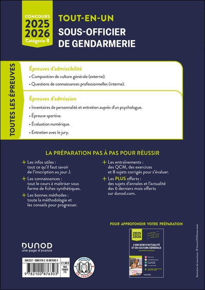 Concours Sous-officier de gendarmerie externe et interne - Tout-en-un 2025/2026