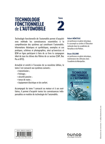 Technologie fonctionnelle de l'automobile - Tome 2