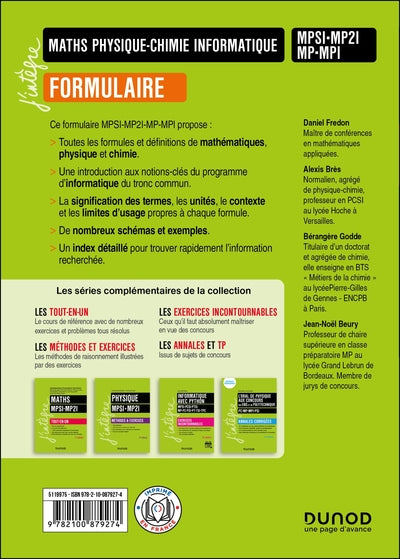 Formulaire MPSI-MP2I-MP-MPI - 9e éd.