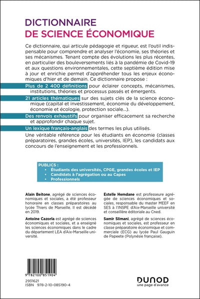 Dictionnaire de science économique