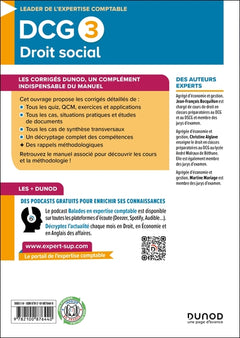 DCG 3 - Droit social - Corrigés 2025-2026