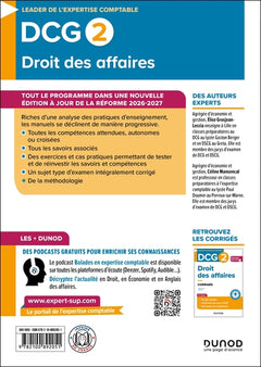 DCG 2 Droit des affaires - Manuel - Réforme 2026-2027