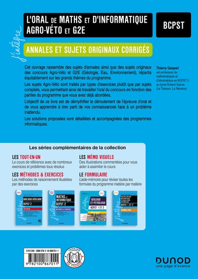 L'oral de Maths Informatique aux concours Agro-Véto et G2E