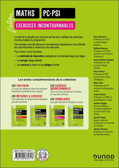 Maths - Exercices incontournables - PC-PSI - 4e éd.