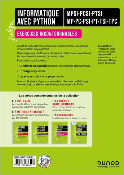 Informatique avec Python - Exercices incontournables