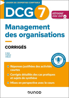 DCG 7 - Management des organisations - Corrigés - Réforme 2026-2027