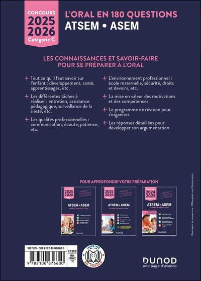 Concours ATSEM/ASEM L'oral en 180 questions 2025-2026
