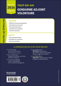 Epreuves de sélection Gendarme adjoint volontaire 2026