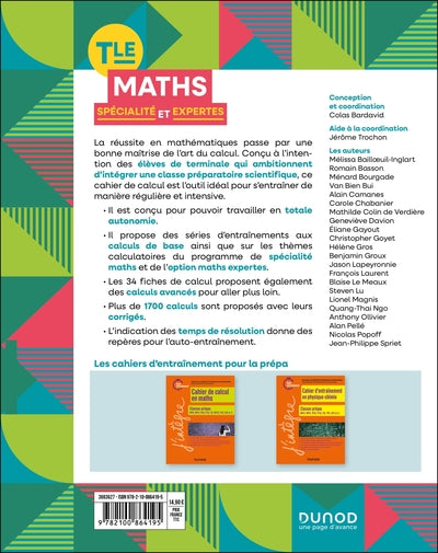 Cahier de calcul en maths Terminale
