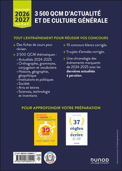 3500 QCM d'actualité et de culture générale - 2026-2027