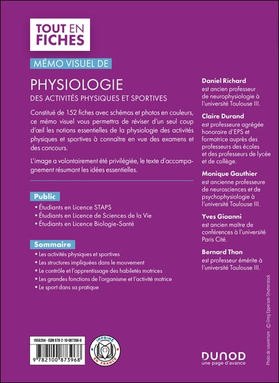 Mémo visuel de physiologie des activités physiques et sportives