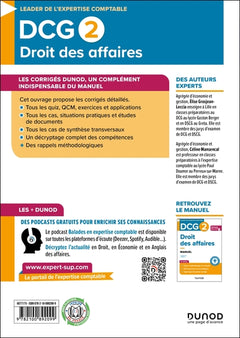 DCG 2 - Droit des affaires - Corrigés - Réforme 2026-2027