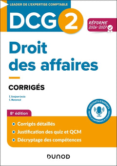 DCG 2 - Droit des affaires - Corrigés - Réforme 2026-2027