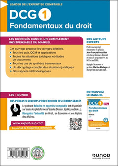 DCG 1 - Fondamentaux du droit - Corrigés - Réforme 2026-2027