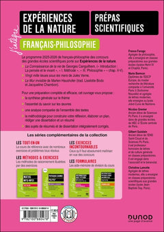 Expériences de la nature - Manuel Prépas scientifiques Français-Philosophie - 2025-2026