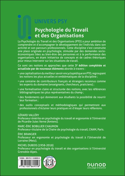 Psychologie du travail et des organisations : 120 notions clés