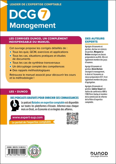 DCG 7 - Management - Corrigés