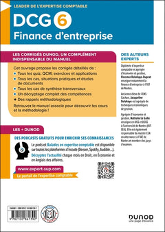 DCG 6 - Finance d'entreprise - Corrigés - 4e éd.