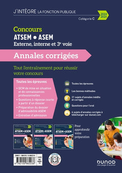 Concours ATSEM/ASEM - Annales corrigées - 2024-2025