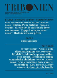 Tribonien. Revue critique de législation et de jurisprudence - 1-2018