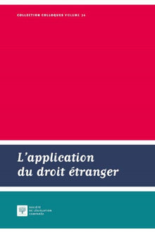 L'application du droit étranger
