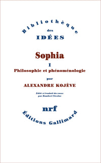 Sophia: Philosophie et phénoménologie (1)