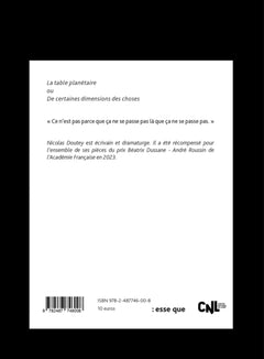 La table planétaire ou De certaines dimensions des choses