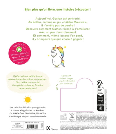 Livre son - Les émotions de Gaston - Je gagne même quand je perds