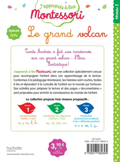 Le grand volcan, niveau 2 - J'apprends à lire Montessori