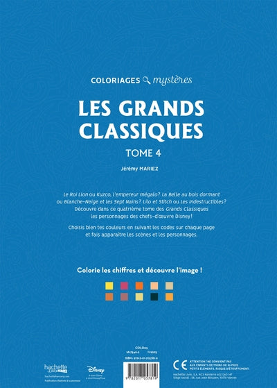 Coloriages mystères Disney - Les Grands classiques Tome 4