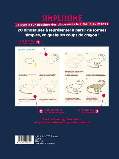 Simplissime - Le livre pour dessiner les dinosaures le + facile du monde