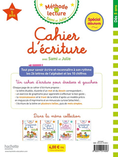 Cahier d'écriture Sami et Julie Dès 5 ans