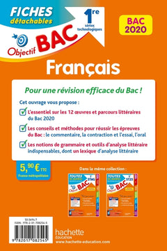 Objectif Bac Fiches Détachables Français écrit et oral 1res technologiques