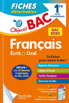 Objectif Bac Fiches Détachables Français écrit et oral 1res technologiques