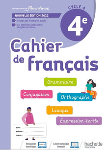 Cahier de français cycle 4/4e - cahier d'activités - Ed. 2022