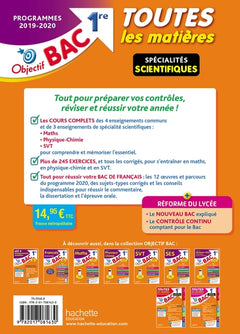 Objectif Bac 1re Enseignements communs + Spécialités Maths-Physique-Chimie-SVT BAC 2020