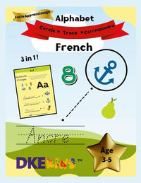 Little Intellect Thinkers Alphabet Français Cercle, Trace et Match 3 en 1 Apprentissage facile