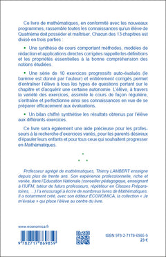 Je m'évalue - Mathématiques, Programme de Quatrième, 3e éd.