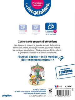 Les incollables - Premières lectures - Tome 24 -  Zoé et Luka au parc d'attractions - Niv. 3