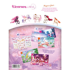 Licorne de rêve - Cahier de stickers - Magie des fleurs