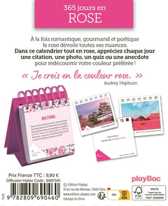 Calendrier 365 jours en rose