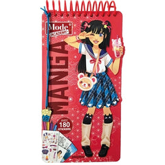 Carnet créatif Mode Academy Manga (avec un bracelet): Avec 180 stickers