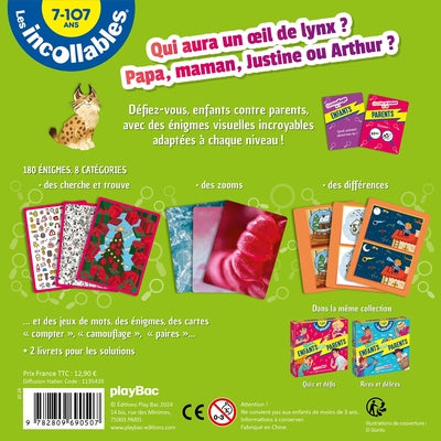 Boîte Quiz - Incollables - Enfants vs Parents - Énigmes Visuelles