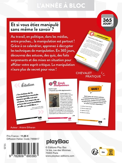 Calendrier Pouvoir et Manipulation en 365 jours - L'Année à Bloc