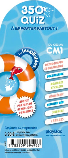 Les Incollables - 350 quiz pour réviser - Du CE2 au CM1 - 8/9 ans