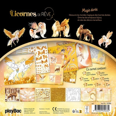Licorne de rêve - Carnet créatif - Magie dorée